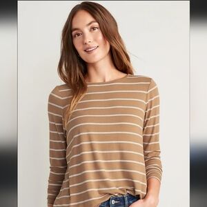 Luxe Striped Long-Sleeve T-Shirt